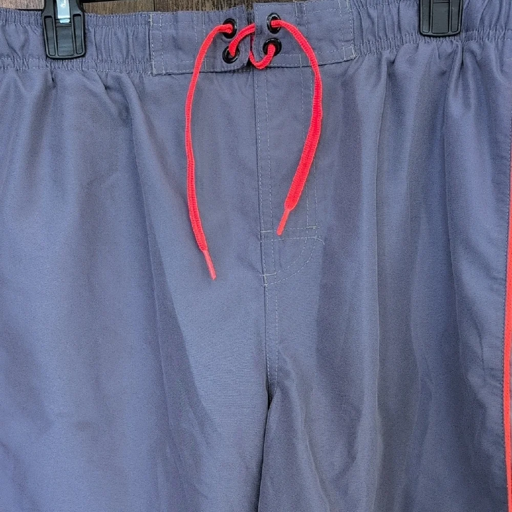 Nike Gray/Orange/Black with Lining Swim Trunks L